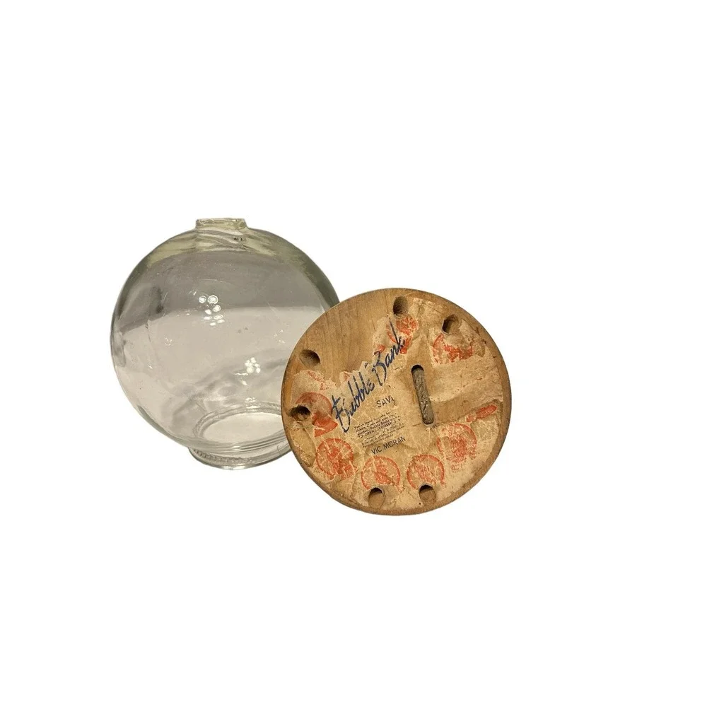 Vintage Vic Moran Change For The‎ New Baby Glass Bubble Bank Money Meter